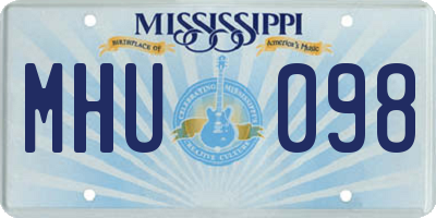 MS license plate MHU098