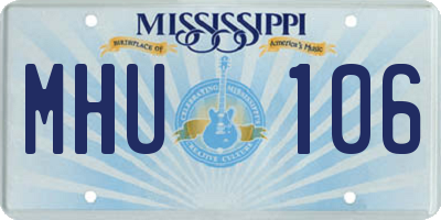 MS license plate MHU106
