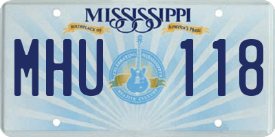 MS license plate MHU118