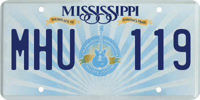 MS license plate MHU119