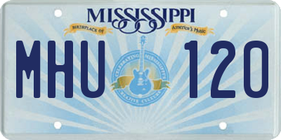 MS license plate MHU120