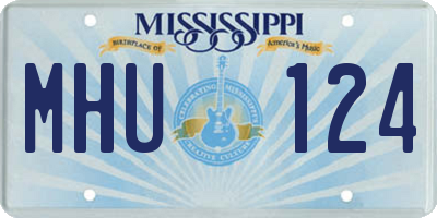 MS license plate MHU124