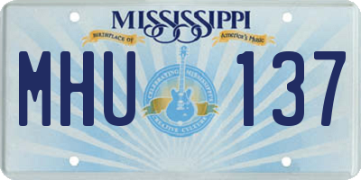 MS license plate MHU137