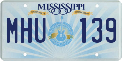 MS license plate MHU139