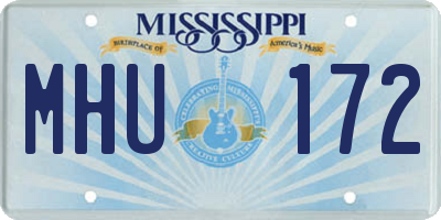 MS license plate MHU172
