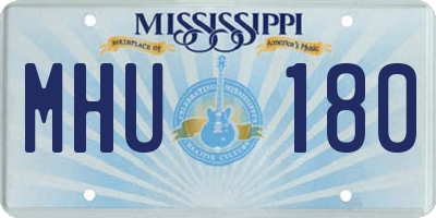 MS license plate MHU180