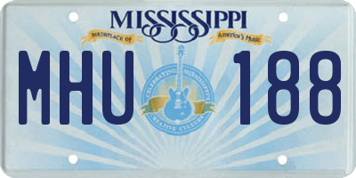 MS license plate MHU188