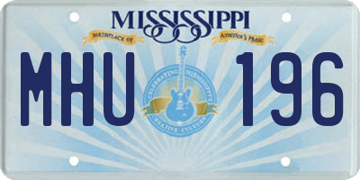 MS license plate MHU196