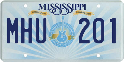 MS license plate MHU201
