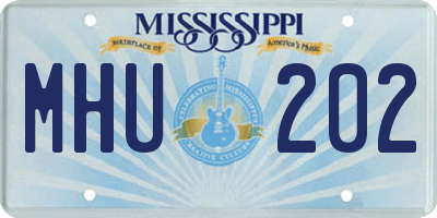 MS license plate MHU202