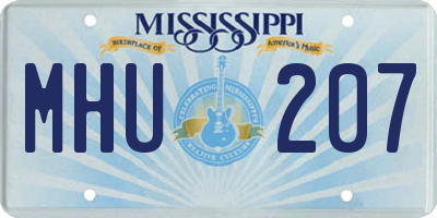 MS license plate MHU207