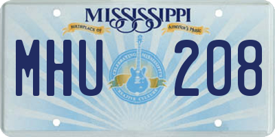 MS license plate MHU208