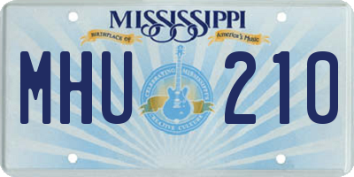 MS license plate MHU210