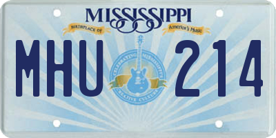 MS license plate MHU214