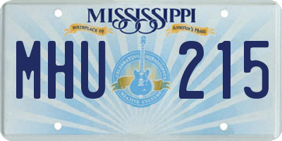 MS license plate MHU215