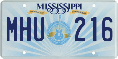 MS license plate MHU216