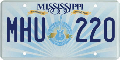 MS license plate MHU220