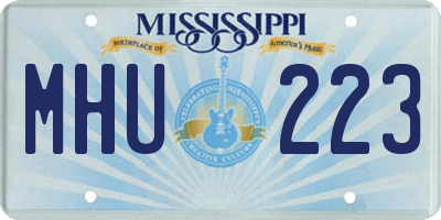 MS license plate MHU223