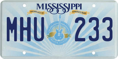 MS license plate MHU233