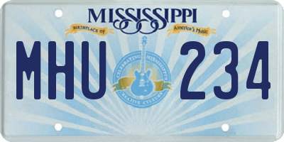 MS license plate MHU234