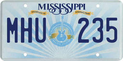 MS license plate MHU235