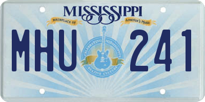 MS license plate MHU241