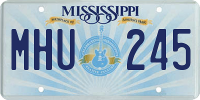 MS license plate MHU245
