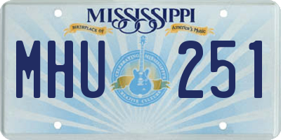 MS license plate MHU251