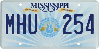 MS license plate MHU254