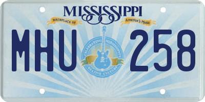 MS license plate MHU258