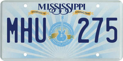 MS license plate MHU275