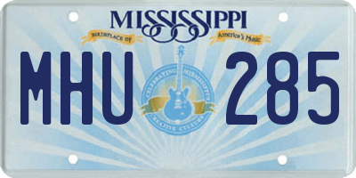 MS license plate MHU285