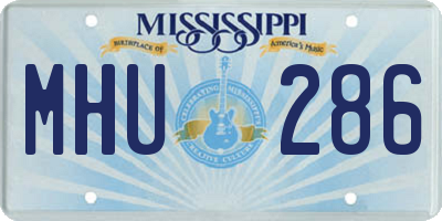 MS license plate MHU286
