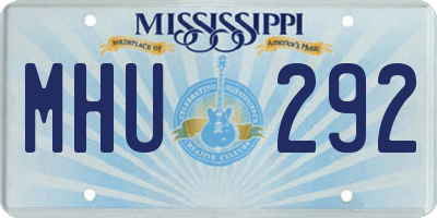 MS license plate MHU292