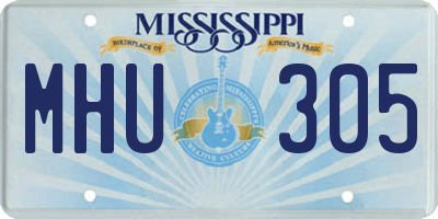 MS license plate MHU305