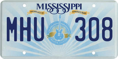MS license plate MHU308