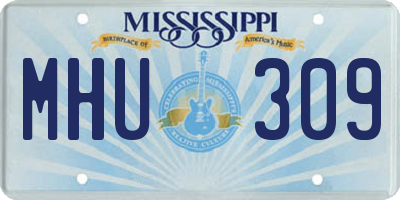 MS license plate MHU309