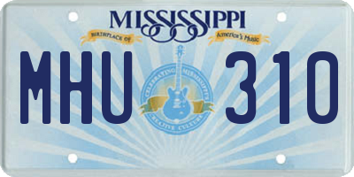 MS license plate MHU310