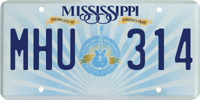 MS license plate MHU314