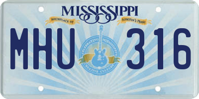 MS license plate MHU316