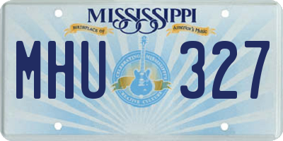 MS license plate MHU327