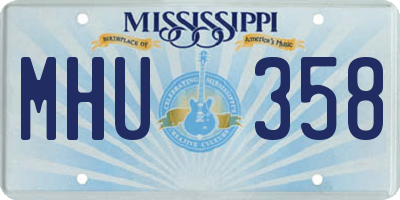 MS license plate MHU358