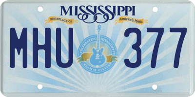 MS license plate MHU377