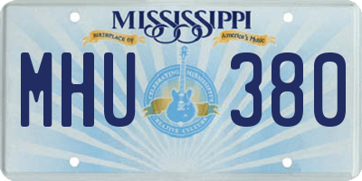 MS license plate MHU380