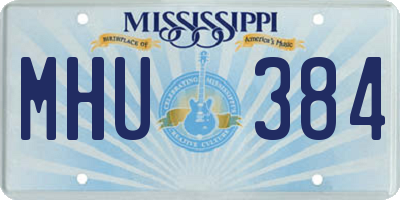MS license plate MHU384