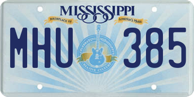 MS license plate MHU385