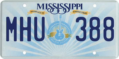 MS license plate MHU388