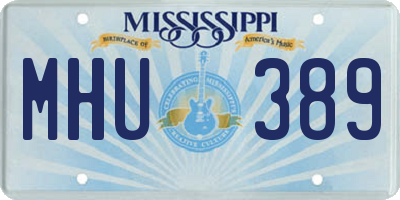 MS license plate MHU389