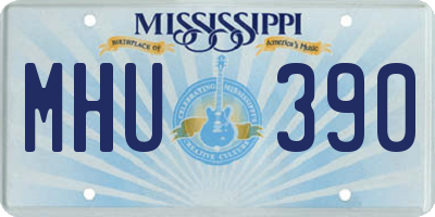 MS license plate MHU390