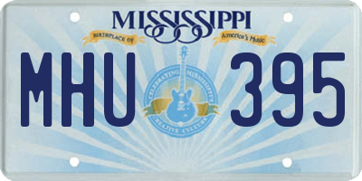 MS license plate MHU395